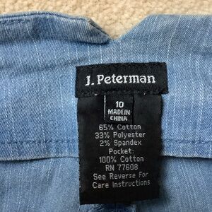 J. Peterman Light Blue Light Weight Cotton Blend Chambray Women’s Jeans